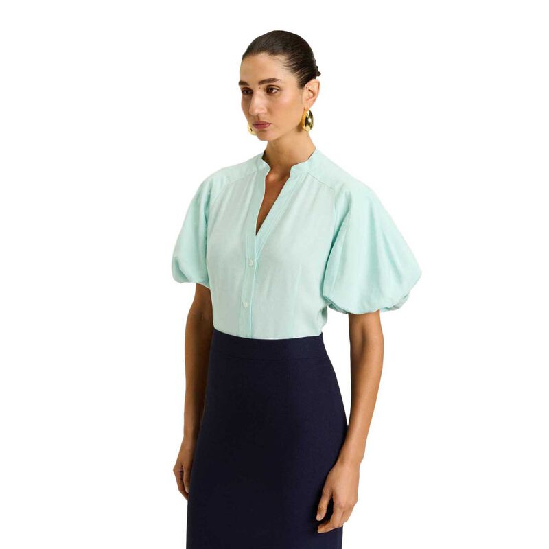 Veronika Maine Drapey Modal Blend Blouson Sleeve Shirt image number 0